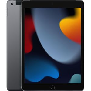 Apple iPad 2021 (9e generatie) (4G, 10.20", 256 GB, Ruimte grijs), Tablet, Grijs