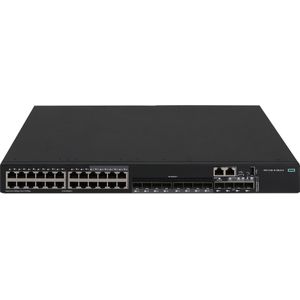 HPE E FlexNetwork 5140 HI Schakelaar 4 SFP+ Poorten, 1 Slot, zonder PSU (24 ports), Netwerkschakelaar, Zwart