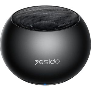 Yesido - Mini Wireless Speaker (YSW33) - Aluminum Alloy, 3W, Bluetooth 5.0, 300mAh - Black, Bluetooth luidspreker, Zwart