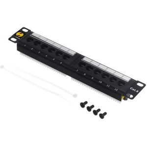 Netrack Patchpaneel 10" 12-poort 104-16, Server accessoires, Zwart