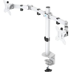 Deltaco - GAM-040 - Monitor Arm - Wit - Voor 2 Schermen - 13-32 inch