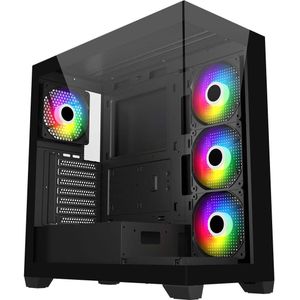 FORTRON - FSP Geh Midi M340 - PC Behuizing - Zwart - ATX/M-ATX/M-ITX/ARGB