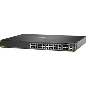 Aruba HPE Networking CX 6200F 24G Klasse-4 PoE 4SFP 370W schakelaar (24 ports), Netwerkschakelaar, Zwart