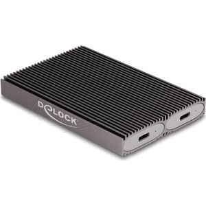 Delock Combo (M.2), Harddisk behuizing, Zwart, Grijs
