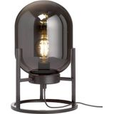 Fischer & Honsel - Tafellamp Regi - 1x E27 max. 40,0 W (excl.) - Zwart Zandgrond Metaal met Rook Glas