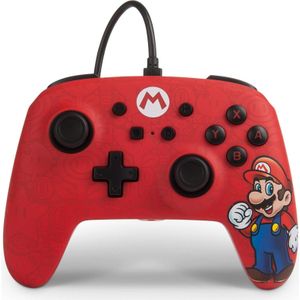 PowerA Bedrade controller - Mario editie (Switch), Controller, Zwart, Rood