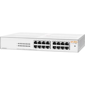 HPE Aruba Instant On 1430 16G Switch - Switch - unmanaged - 16 x 10/100/1000 - desktop, rack-mountab (16 ports), Netwerkschakelaar, Wit