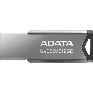 Adata Pendrive UV350 USB3.2 Metallic (512 GB, USB 3.2), USB-stick, Zilver