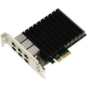 Kalea-informatique PCI Express 6-poorts Gigabit Ethernet LAN-controllerkaart met Intel I350-chipset (Mini PCI Express), Netwerkkaarten, Zwart