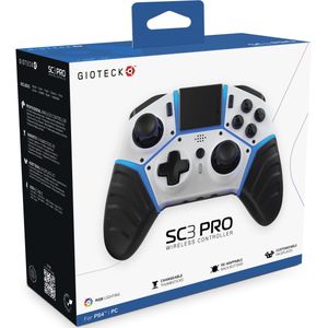 Gioteck PS4 SC3 PRO draadloze controller (Playstation), Controller, Wit