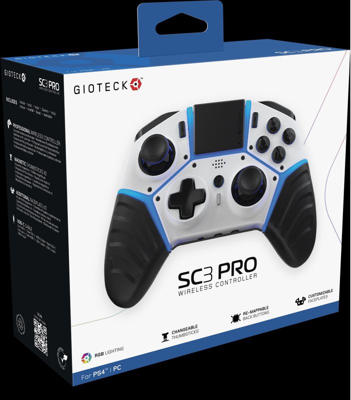 Gioteck - SC3 PRO - Draadloze Controller - Blauw - Wit - Zwart