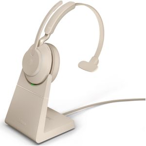 Jabra Evolve2 65 (Draadloze, USB-A), Kantoorheadset, Beige