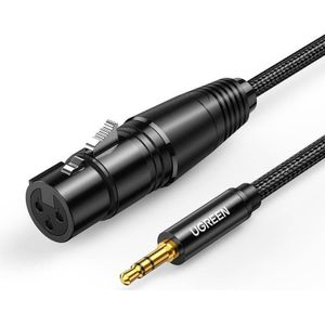 Ugreen AV131 Vrouwelijke XLR kabel voor jack 3,5 mannen - 2m (zwart) (2 m), Audiokabel