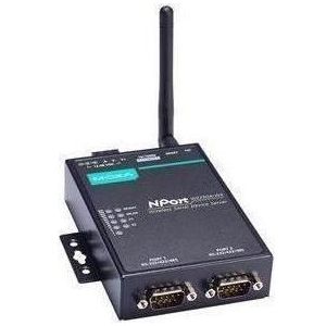 Moxa NPORT W2250A-W4-T-EU - 2-poorts RS-232422485 draadloze apparaatserver met 802.11abgn WLAN EU-band, Printer server