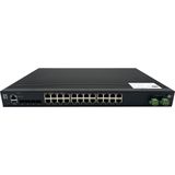 LevelOne Switch 24x GE IXP-2871 L2+ Managed 19" 370W 4xPoE, Netwerkschakelaar, Zwart