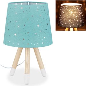 Tafellamp - Kind - Hout - Sterrenhemel - Schakelaar