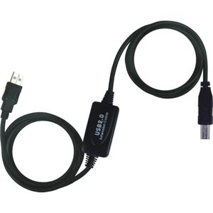 PremiumCord USB-A - USB-B USB kabel 10 m Zwart (ku2rep10ab), USB-kabel