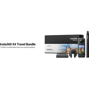 Insta360 X4 Travel Bundle (30p, Bluetooth, WiFi), Action Cam, Zwart