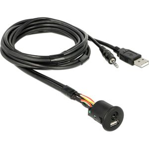 Delock USB-kabel, ingebouwde stopcontacten, aansluitingen (1.50 m, USB 2.0), USB-kabel
