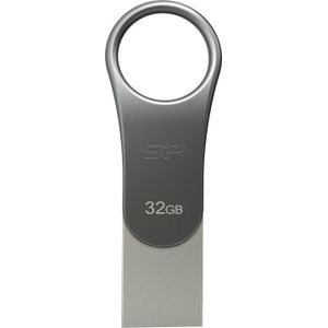 Silicon Power 32GB Mobile C80 USB 3.0/ USB Type-C Dual COB flashdrive Titanium