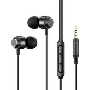 Forever wired earphones EP-01 jack 3,5mm black (Bedraad), Koptelefoon, Zwart