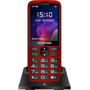 Konrow Senior 280 Volgende 4G (2.80", 4G), Sleutel mobiele telefoon, Rood