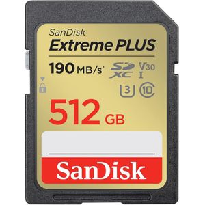 SanDisk - Extreme PLUS - SDXC Geheugenkaart - 512 GB - UHS-I - Leessnelheid tot 200 MB/s