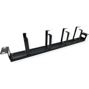 Value 19"-Frontplatte, 4 Ösen Typ G, Kabeldurchführung (Bürste), Accessoires voor serverkasten, Zwart