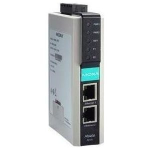 Moxa MGATE 5217I-1200-T - 2-poorts Modbus naar BACnetIP gateway, 1200 punten, 2kV isolatie, 12 tot 48 VDC, Router