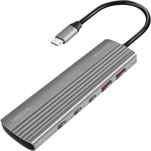 LogiLink UA0415 Hub - Space Grey - USB 3.2 Gen2 - 10 Poorten