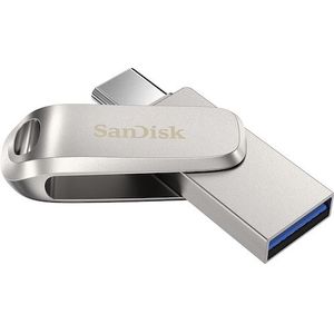SanDisk - Ultra Dual Drive Luxe - USB-stick - Zilver - 128 GB