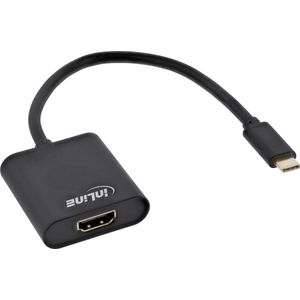 InLine USB Beeldschermconverter (HDMI, 20 cm), Data + Video Adapter, Zwart