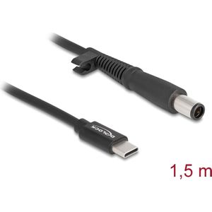 Delock Laadkabel USB-C naar HP 7,4 x 5,0 mm stekker 1,5 m (1.50 m), Stroomkabel