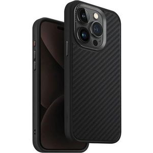 Uniq Keva iPhone 15 Pro 6.1"" Magclick Oplaadhoesje czarny/carbon zwart (iPhone 15 Pro), Smartphonehoes, Zwart
