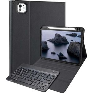 Accezz - QWERTZ Bluetooth Keyboard Bookcase - Zwart - Voor iPad Pro 11 (2024) M4
