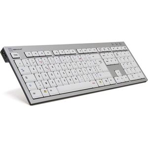 Logickeyboard SKB-AJPU-FR USB AZERTY Frans Aluminium (FR, Bedraad), Toetsenbord, Wit