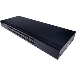 Exertis Connect USB- PS/2 KVM-switch, 16-poorts, met OSD-menu, IP-ready voor het bedienen van 16 lokale servers, KVM schakelaars
