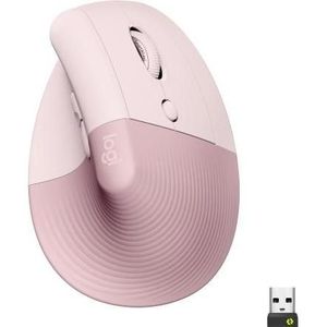 Logitech Draadloze ergonomische muis Lift, Rose, Muis, Roze