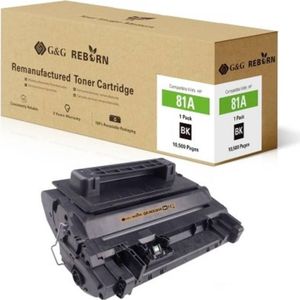 G&G, Toner, Toner vervangt HP 81A Compatibel Zwart 10500 pagina's Reborn gereviseerd (BK)