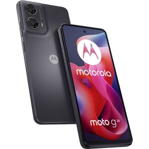 Motorola moto g24 (128 GB, Matte Houtskool, 6.56"", Dubbele SIM, 50 Mpx, 4G), Smartphone, Grijs
