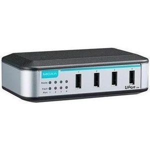 Moxa UPORT 204 - 4-poorts USB-hub op instapniveau, inclusief adapter (USB-A, 4 ports), Docking station + USB-hub
