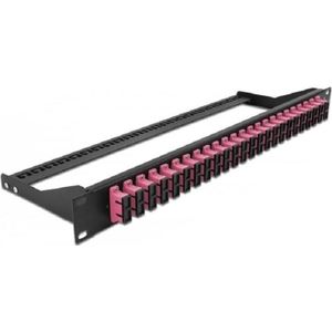 Delock 19? Fiber Optic Patch Panel 24 Port SC Duplex violet, Server accessoires, Zwart, Paars