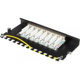CAT6a - Gigabit Desktop Patch Panel - 0,5U - 8 Poorten - Afgeschermd - Zwart