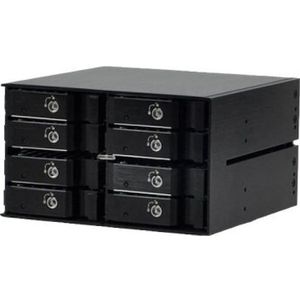 JJ Computer JOUJYE JJ-1080M-SS 8 X SAS/SATA I II III behuizing voor opslagschijven 6,4 cm 2,5 inch, Server accessoires, Zwart