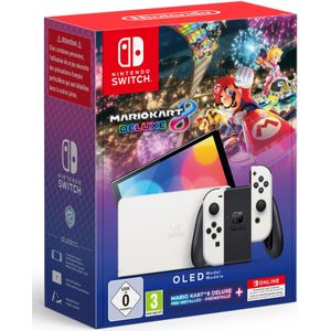 Nintendo Switch OLED-model - Spelcomputer - Wit - Inclusief Mario Kart 8 Deluxe en 12 maanden Switch Online-lidmaatschap