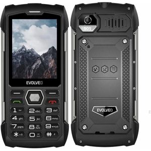Evolveo StrongPhone H1, 2,8" vodotěsný odolný/2xSIM/2px/micro SDHC/5000mAh/černá-stříbrná (2.80", 2 Mpx, 3G), Sleutel mobiele telefoon, Zwart
