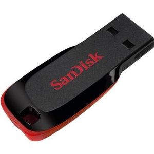 SANDISK Cruzer Blade USB-stick USB Type-A 2.0 Zwart, Rood, USB-stick, Zwart, Rood