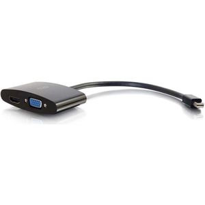 C2G Mini DisplayPort naar HDMI of VGA Jack Converter (VGA, HDMI, 20.30 cm), Data + Video Adapter, Zwart