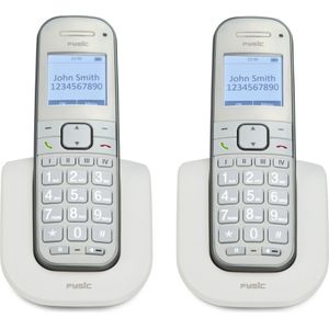 Fysic FX-9000 DUO Senioren DECT telefoon - Extra luid gespreksvolume voor slechthorenden - Wit, Telefoon