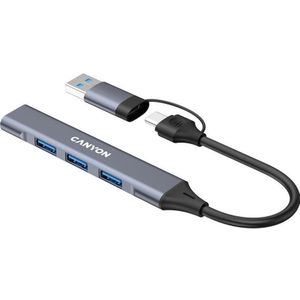 Canyon - Converter Hub DS-02 - 4in1 - USB-A/C - Grijs